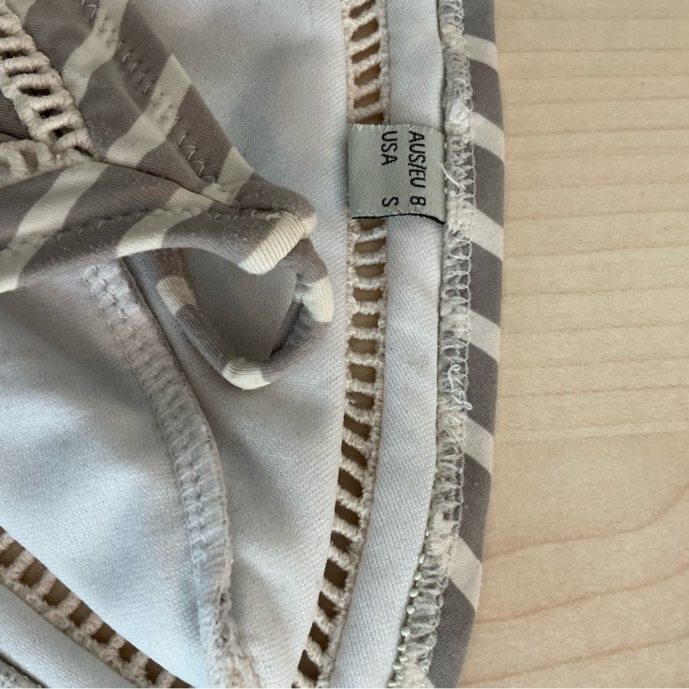 Rhythm Gray and White Striped Triangle Bikini Top - Picture 5 of 5